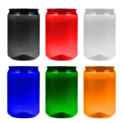 VASO DE PLASTICO TRASLUCIDO CON FORMA DE LATA.