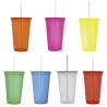 VASO PLASTICO CON TAPA, POPOTE. CAP. 500  ml