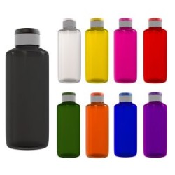 Cilindro de plástico traslucido con tapa solida enrroscable