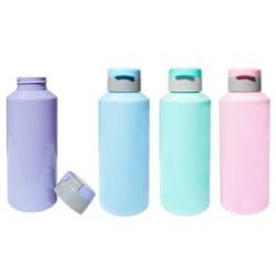 Cilindro de plástico con colores pastel y tapa enroscable