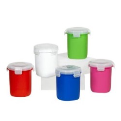 VASITO CONTENEDOR PLASTICO CON TAPA 350 ml