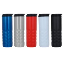 Termo con doble pared de acero inoxidable e interior de plástico