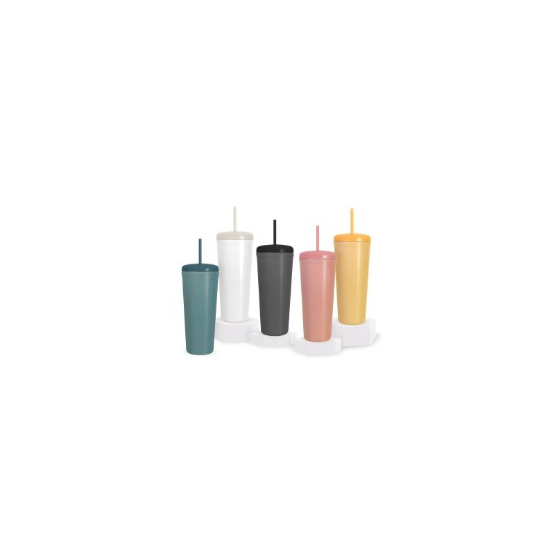 Vaso doble pared de plástico de 22 oz