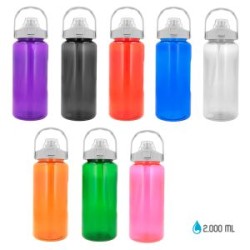 Cilindro de plástico con tapa de seguridad, popote y asa