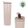 Termo de RPET doble pared, tapa a base de agave y válvula seguridad