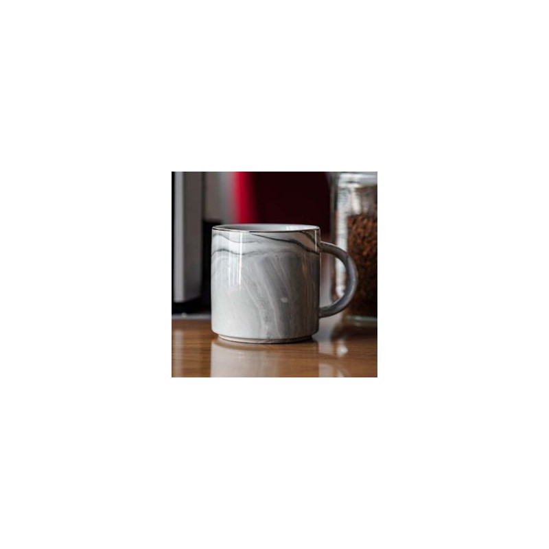 TAZA DE CERAMICA CON APARIENCIA DE MARMOL. 365 ml