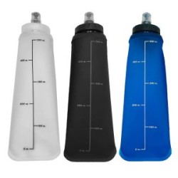 BOTELLA PLEGABLE CON TAPA ENROSCABLE Y CHUPÓN.