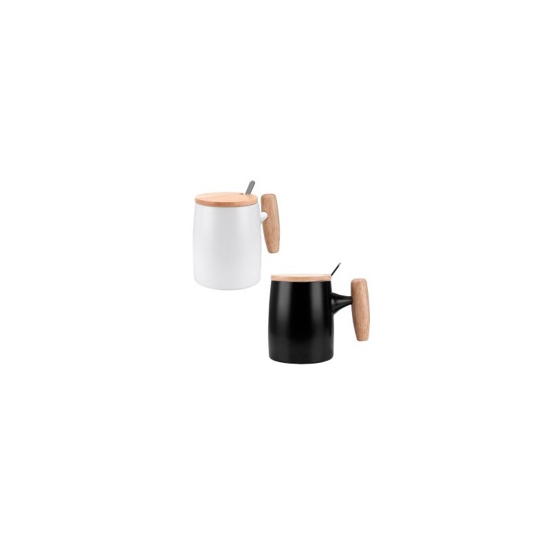 TAZA DE PORCELANA CON TAPA 11 oz