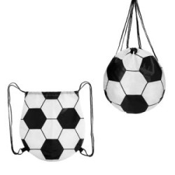 MORRAL DE POLIESTER CON DISEÑO DE BALON DE SOCCER.