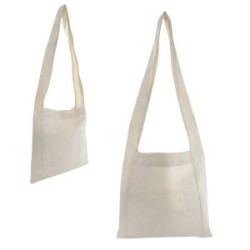 BOLSA DE ALGODÓN COSIDA Y CON ASA DE PECHO.