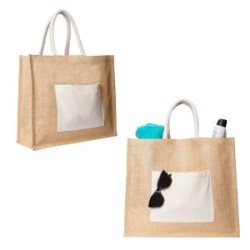 BOLSA DE YUTE CON INTERIOR LAMINADO, ASAS