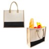 BOLSA DE LONETA LAMINADA CON YUTE DE 1 COMPARTIMENTO Y ASAS