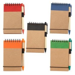 LIBRETA ECOLOGICA CON BOLIGRAFO, 50 HOJAS RAYA