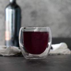 TAZA DE VIDRIO CON DOBLE PARED.