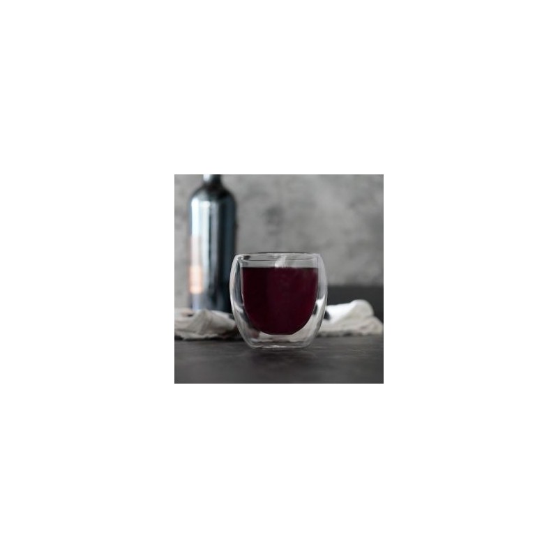 TAZA DE VIDRIO CON DOBLE PARED.